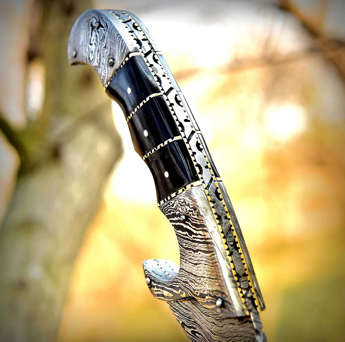 Ruvaé Damascus Machete – Obsidian Fang