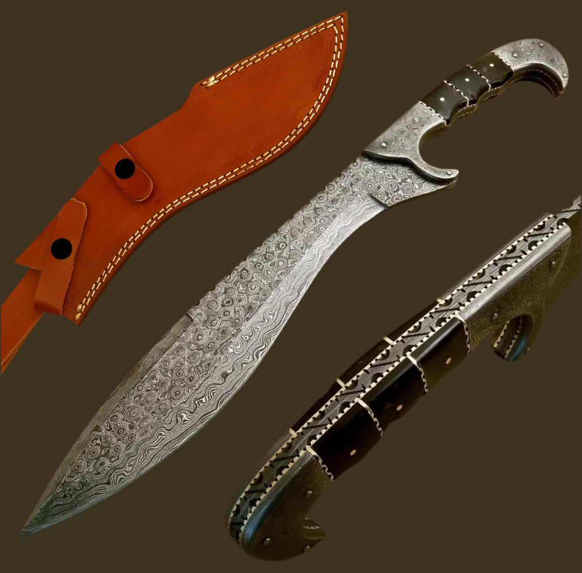Ruvaé Damascus Machete – Obsidian Fang