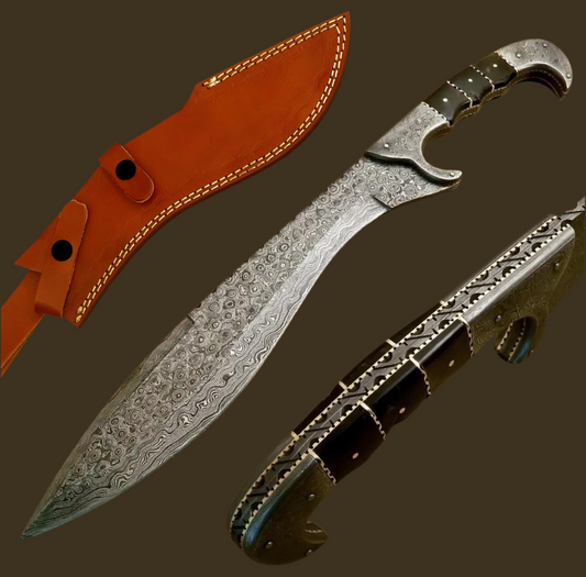 Ruvaé Damascus Machete – Obsidian Fang